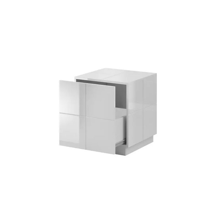 Cama bedside table REJA white gloss/white gloss - Bedside tables made of furniture boardSZN-PME<<<Bedside