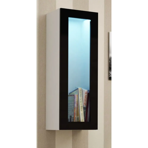 Cama Cabinet VIGO ’90’’ glass 90/35/32 white/black gloss - Buffets and display cabinets on a wooden