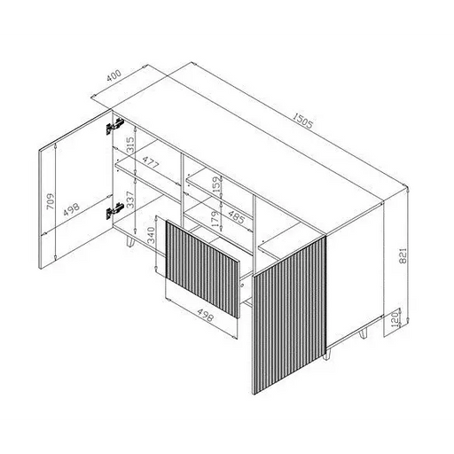 Cama Commode PAFOS 150x42x82 white matt - Chests of drawers made of furniture boardKOY-ZPM<<<ChestsKOY<<<ActionPL