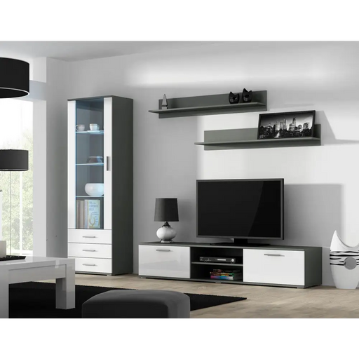 Cama display cabinet SOHO S1 grey/white gloss - Buffets and display cabinets on a wooden baseBIW-PDR<<<Buffets and shop