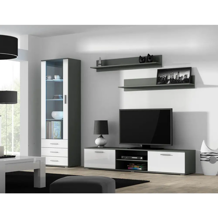 Cama display cabinet SOHO S1 grey/white gloss - Buffets and display cabinets on a wooden baseBIW-PDR<<<Buffets and shop