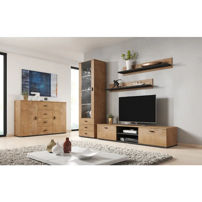 Cama display cabinet SOHO S1 lefkas oak/black - Buffets and display cabinets on a wooden baseBIW-PDR<<<Buffets and shop