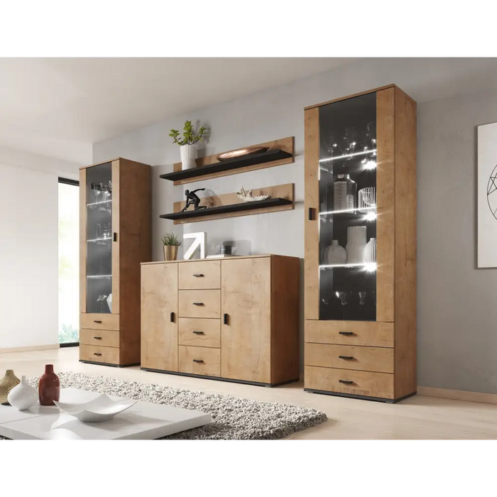 Cama display cabinet SOHO S1 lefkas oak/black - Buffets and display cabinets on a wooden baseBIW-PDR<<<Buffets and shop