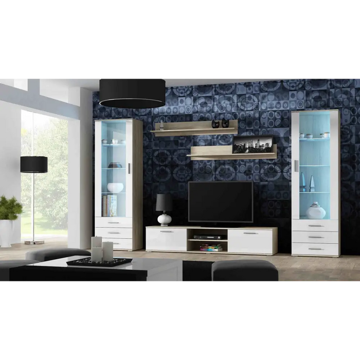 Cama display cabinet SOHO S1 sonoma oak/white gloss - Buffets and display cabinets on a wooden baseBIW-PDR<<<Buffets