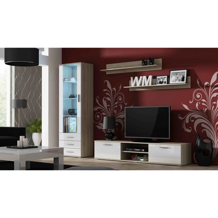 Cama display cabinet SOHO S1 sonoma oak/white gloss - Buffets and display cabinets on a wooden baseBIW-PDR<<<Buffets