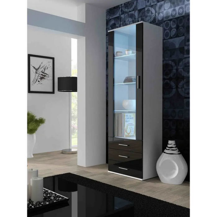 Cama display cabinet SOHO S1 white/black gloss - Buffets and display cabinets on a wooden baseBIW-PDR<<<Buffets