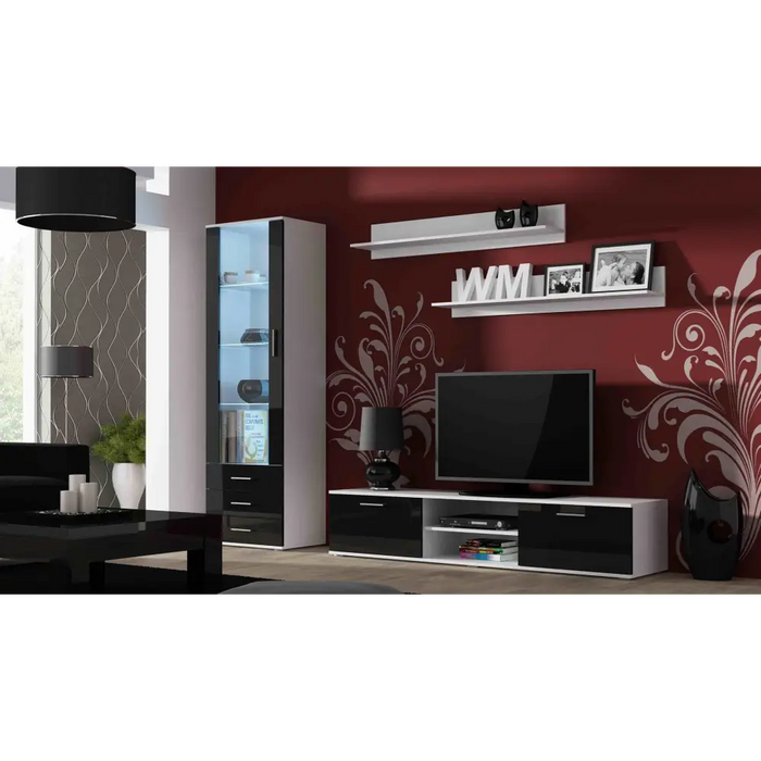 Cama display cabinet SOHO S1 white/black gloss - Buffets and display cabinets on a wooden baseBIW-PDR<<<Buffets
