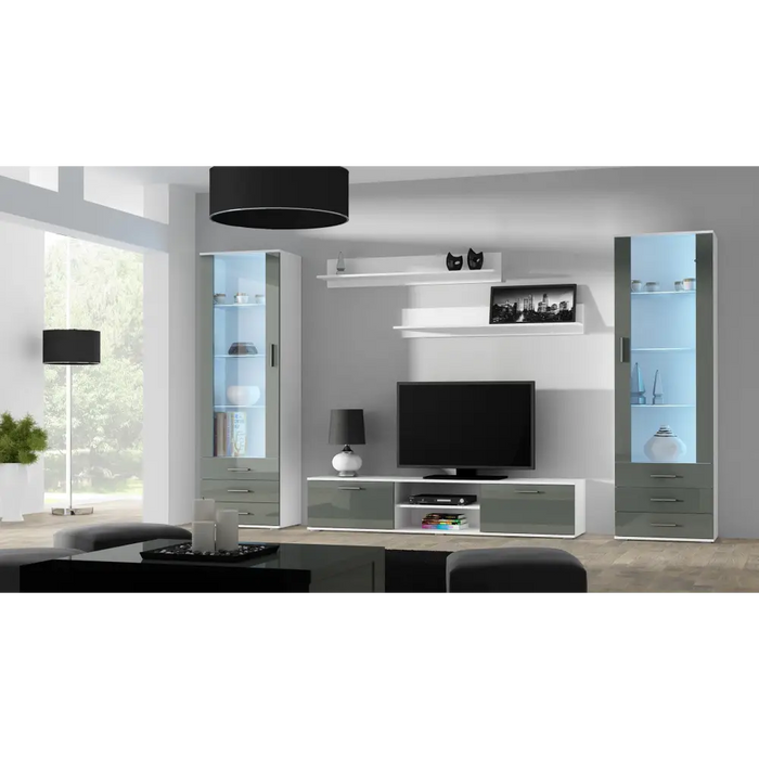 Cama display cabinet SOHO S1 white/grey gloss - Buffets and display cabinets on a wooden baseBIW-PDR<<<Buffets and shop