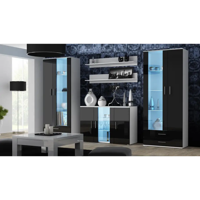 Cama display cabinet SOHO S6 2D2S white/black gloss - Buffets and display cabinets on a wooden baseBIW-PDR<<<Buffets