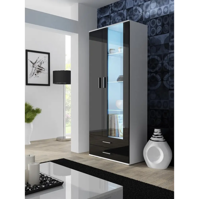 Cama display cabinet SOHO S6 2D2S white/black gloss - Buffets and display cabinets on a wooden baseBIW-PDR<<<Buffets