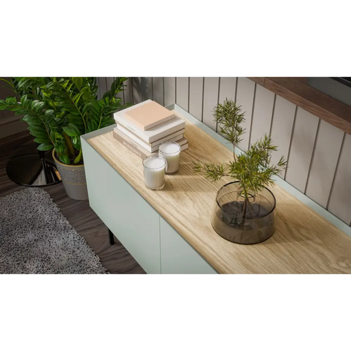 Cama FELLINI TV cabinet 150x40x52 olive + oiled oak top - TV cabinets made of furniture boardSTV-ZPM<<<TV