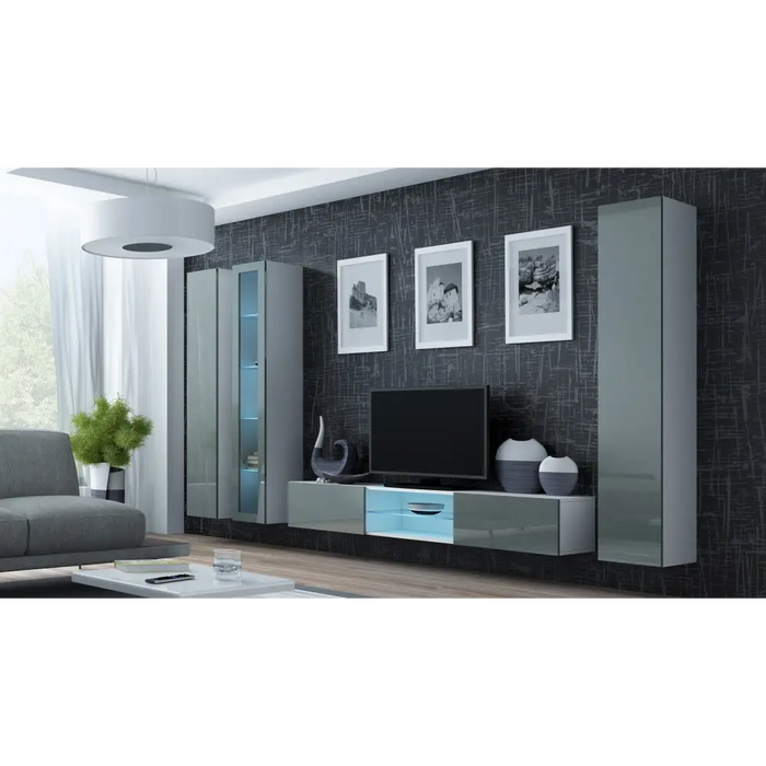 Cama Full cabinet VIGO ’180’ 180/40/30 white/grey gloss - Wooden shelvesRGA-DRE<<<ShelvesRGA<<<ActionPL