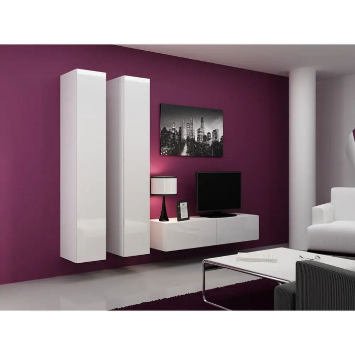 Cama Full cabinet VIGO ’180’ 180/40/30 white/white gloss - Wooden shelvesRGA-DRE<<<ShelvesRGA<<<ActionPL