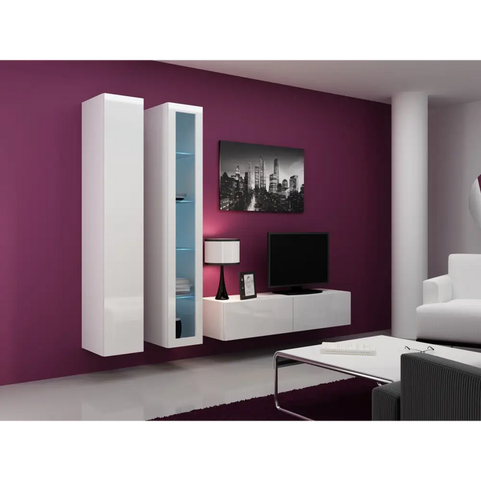 Cama Full cabinet VIGO ’180’ 180/40/30 white/white gloss - Wooden shelvesRGA-DRE<<<ShelvesRGA<<<ActionPL