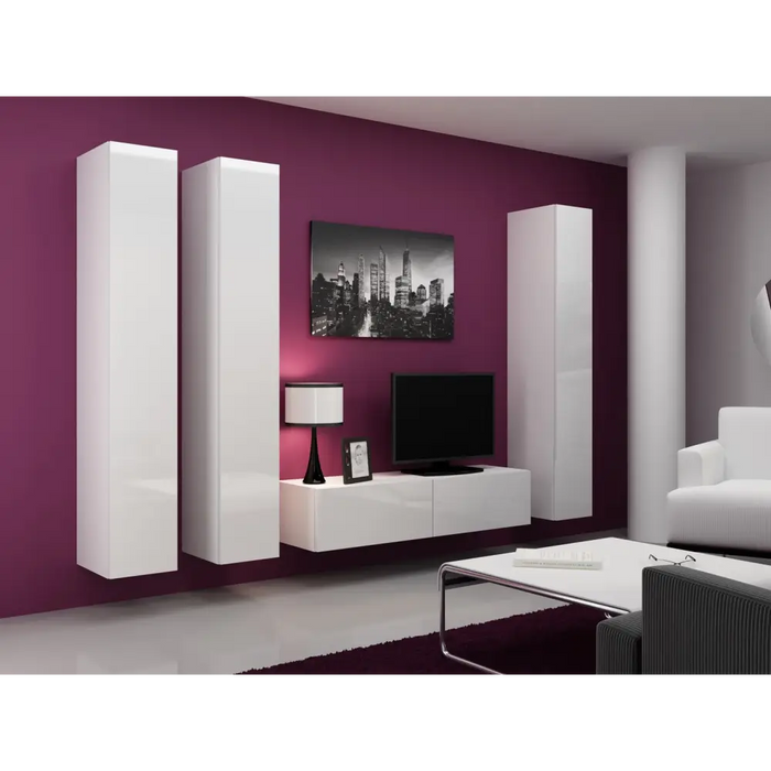 Cama Full cabinet VIGO ’180’ 180/40/30 white/white gloss - Wooden shelvesRGA-DRE<<<ShelvesRGA<<<ActionPL