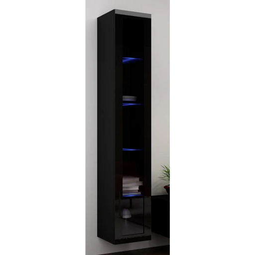 Cama Glass-case VIGO ’180’ 180/40/30 black/black gloss - Buffets and display cabinets on a wooden baseBIW-PDR<<<Buffets