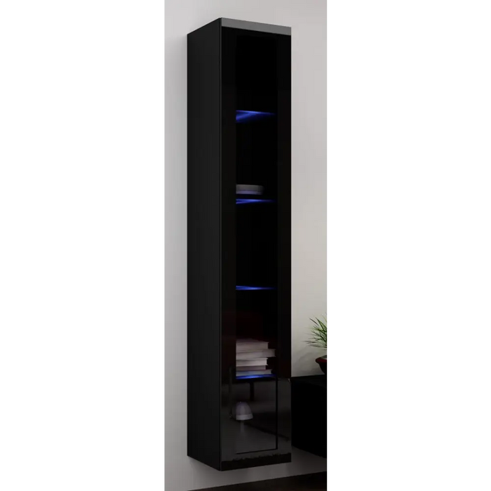 Cama Glass-case VIGO ’180’ 180/40/30 black/black gloss - Buffets and display cabinets on a wooden baseBIW-PDR<<<Buffets