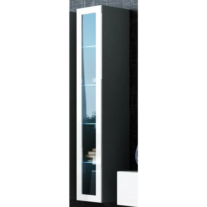 Cama Glass-case VIGO ’180’ 180/40/30 grey/white gloss - Buffets and display cabinets on a wooden baseBIW-PDR<<<Buffets