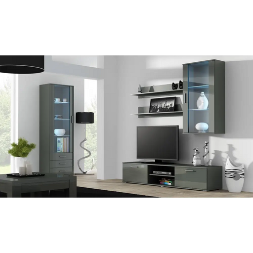 Cama hanging display cabinet SOHO grey/grey gloss - Buffets and display cabinets on a wooden baseBIW-PDR<<<Buffets