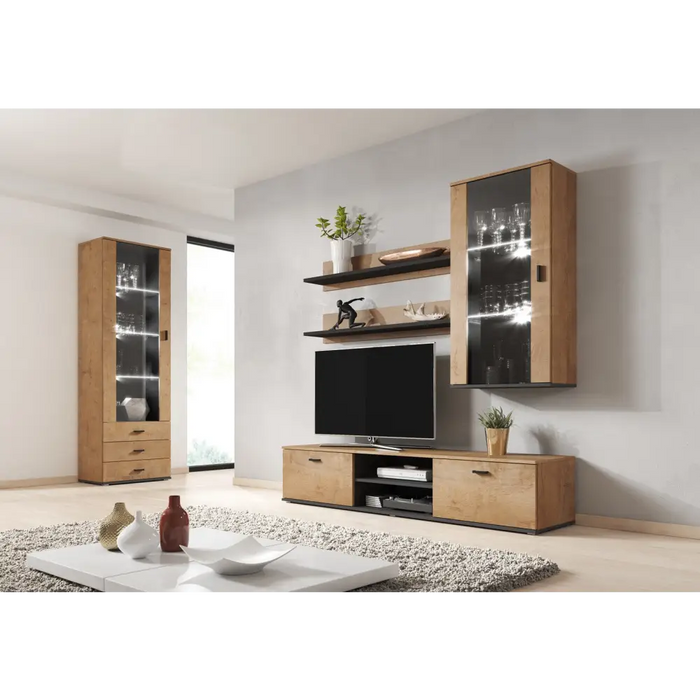 Cama hanging display cabinet SOHO lefkas oak/black - Buffets and display cabinets on a wooden baseBIW-PDR<<<Buffets