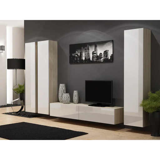 Cama Living room cabinet set VIGO 1 black/sonoma gloss - Modern wall unitsMES-NOW<<<Wall UnitsMES<<<ActionPL