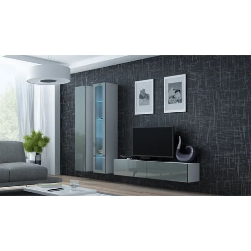 Cama Living room cabinet set VIGO 10 white/grey gloss - Modern wall unitsMES-NOW<<<Wall UnitsMES<<<ActionPL