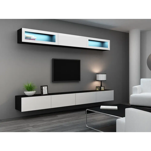 Cama Living room cabinet set VIGO 11 black/white gloss - Modern wall unitsMES-NOW<<<Wall UnitsMES<<<ActionPL