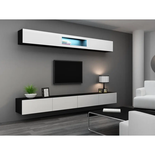 Cama Living room cabinet set VIGO 12 black/white gloss - Modern wall unitsMES-NOW<<<Wall UnitsMES<<<ActionPL