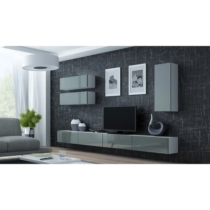 Cama Living room cabinet set VIGO 13 white/grey gloss - Modern wall unitsMES-NOW<<<Wall UnitsMES<<<ActionPL