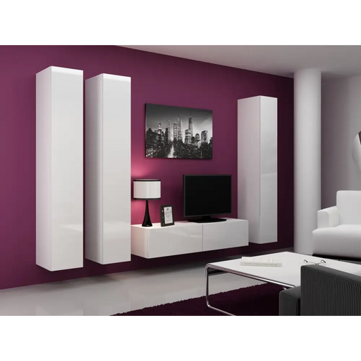Cama Living room cabinet set VIGO 14 white/white gloss - Modern wall unitsMES-NOW<<<Wall UnitsMES<<<ActionPL