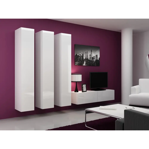 Cama Living room cabinet set VIGO 14 white/white gloss - Modern wall unitsMES-NOW<<<Wall UnitsMES<<<ActionPL