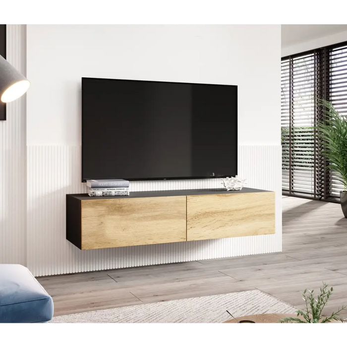 Cama living room cabinet set VIGO 22 black/wotan oak - Modern wall unitsMES-NOW<<<Wall UnitsMES<<<ActionPL