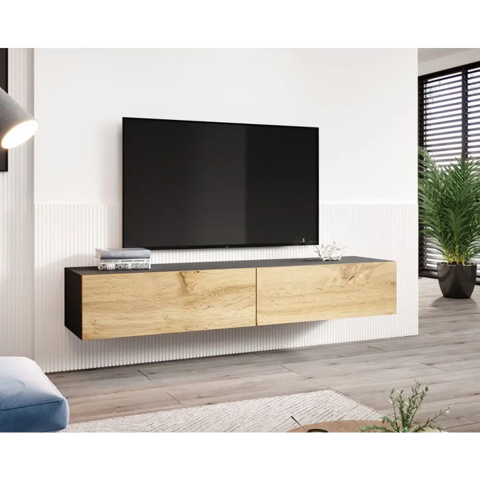 Cama living room cabinet set VIGO 23 black/wotan oak - Modern wall unitsMES-NOW<<<Wall UnitsMES<<<ActionPL