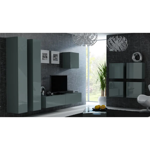 Cama Living room cabinet set VIGO 24 grey/grey gloss - Modern wall unitsMES-NOW<<<Wall UnitsMES<<<ActionPL