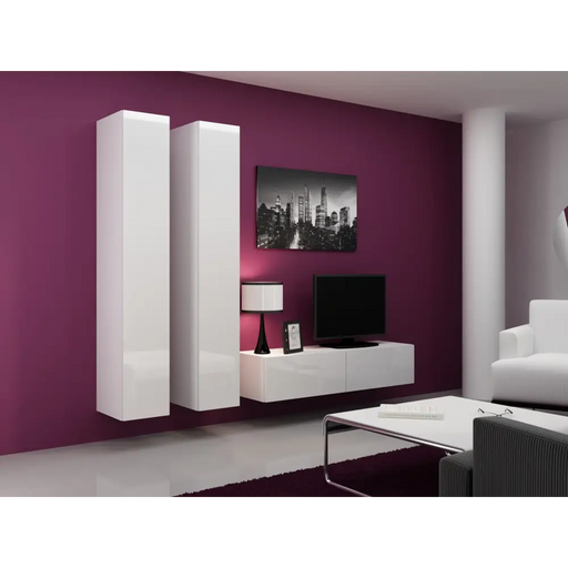 Cama Living room cabinet set VIGO 9 white/white gloss - Modern wall unitsMES-NOW<<<Wall UnitsMES<<<ActionPL