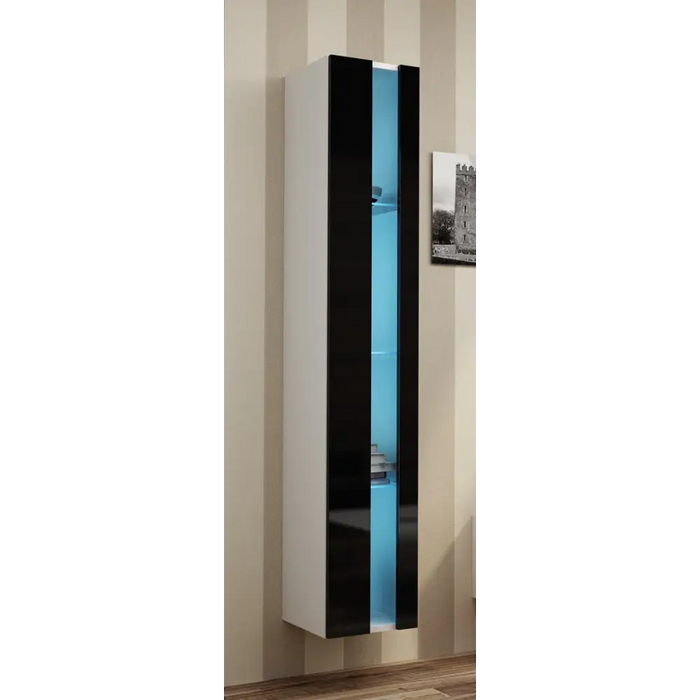 Cama Living room cabinet set VIGO NEW 12 white/black gloss - Modern wall unitsMES-NOW<<<Wall UnitsMES<<<ActionPL