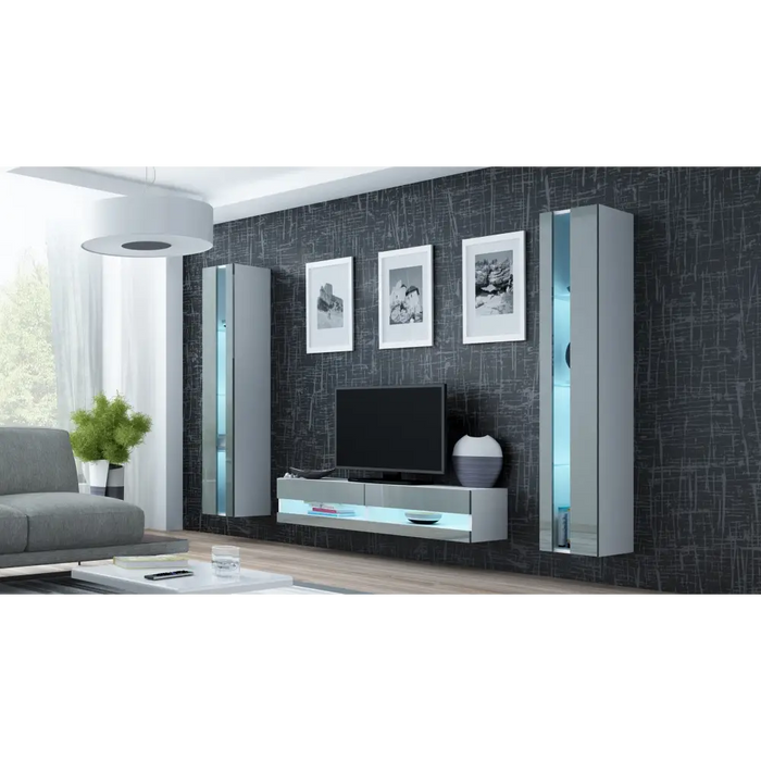 Cama Living room cabinet set VIGO NEW 12 white/grey gloss - Modern wall unitsMES-NOW<<<Wall UnitsMES<<<ActionPL