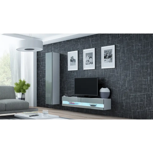 Cama Living room cabinet set VIGO NEW 13 white/grey gloss - Modern wall unitsMES-NOW<<<Wall UnitsMES<<<ActionPL