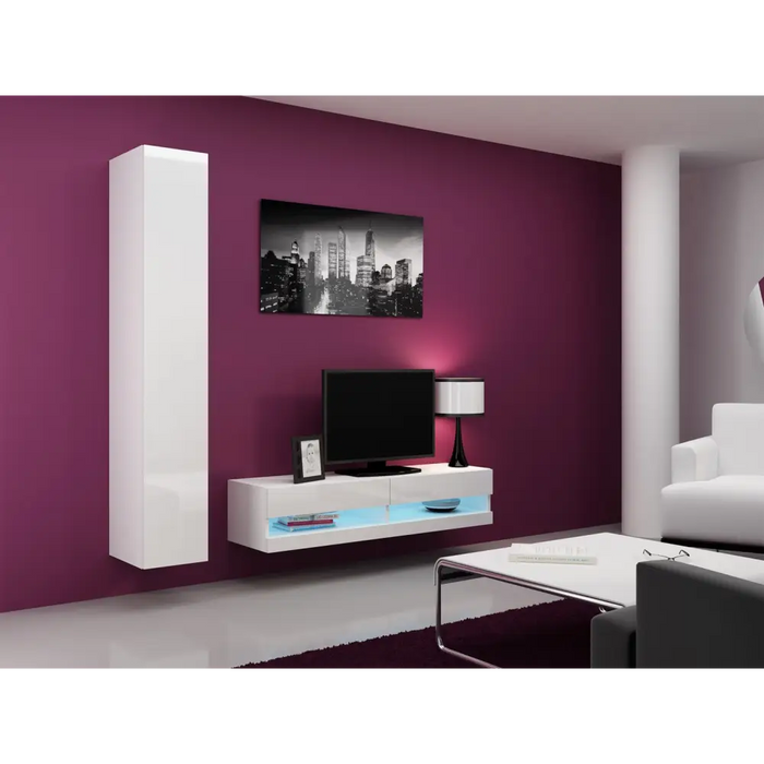 Cama Living room cabinet set VIGO NEW 13 white/white gloss - Modern wall unitsMES-NOW<<<Wall UnitsMES<<<ActionPL