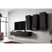 Cama Living room cabinet set VIGO SLANT 1 black/black gloss - Modern wall unitsMES-NOW<<<Wall UnitsMES<<<ActionPL