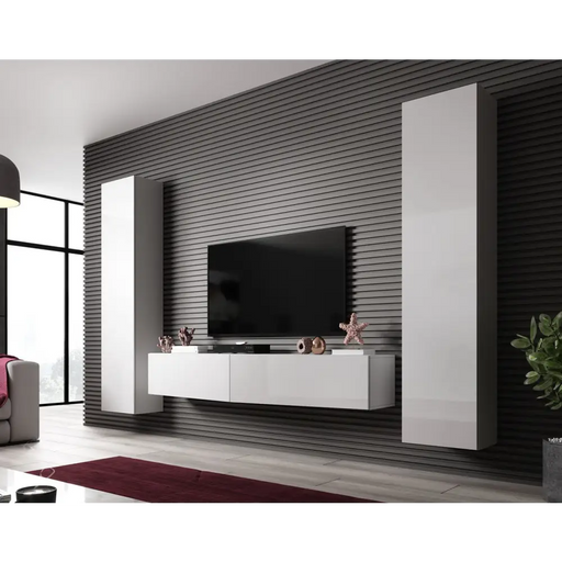 Cama Living room cabinet set VIGO SLANT 2 white/white gloss - Modern wall unitsMES-NOW<<<Wall UnitsMES<<<ActionPL