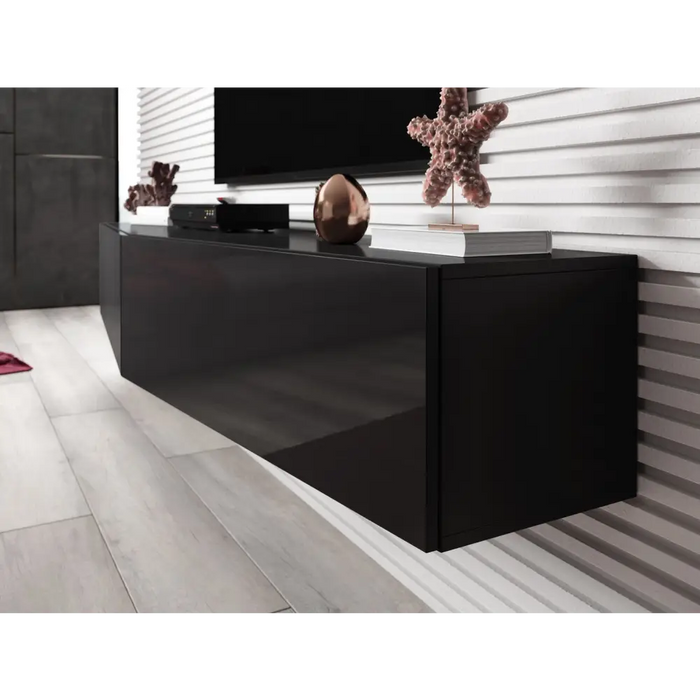 Cama Living room cabinet set VIGO SLANT 6 black/black gloss - Modern wall unitsMES-NOW<<<Wall UnitsMES<<<ActionPL