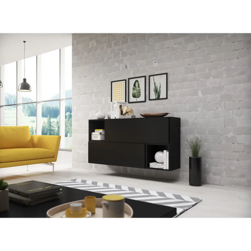 Cama living room furniture set ROCO 14 (2xRO1 + 2xRO6) black/black/black - Modern wall unitsMES-NOW<<<Wall