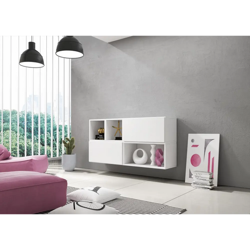 Cama living room furniture set ROCO 15 (RO4 + 2xRO3 + 2xRO6) white/white/white - Modern wall unitsMES-NOW<<<Wall
