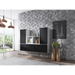 Cama living room furniture set ROCO 18 (4xRO3 + 2xRO6) white/white/black - Modern wall unitsMES-NOW<<<Wall