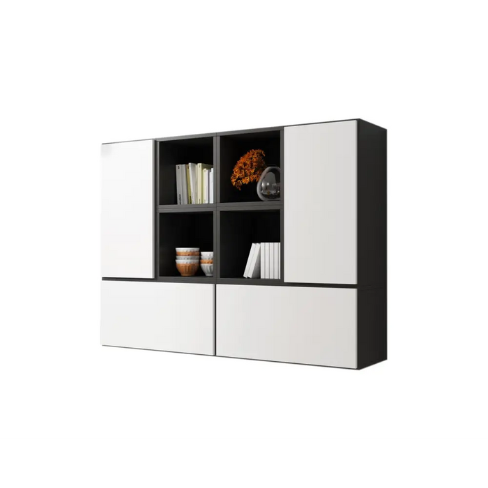 Cama living room furniture set ROCO 19 (4xRO3 + 4xRO6) black/black/white - Modern wall unitsMES-NOW<<<Wall