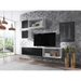 Cama living room furniture set ROCO 5 (RO1 + 2xRO4 + 2xRO5) white/white/black - Modern wall unitsMES-NOW<<<Wall