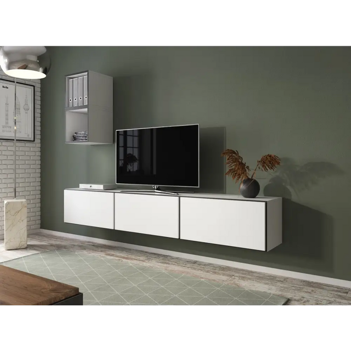 Cama living room furniture set ROCO 7 (3xRO3 + 2xRO6) white/black/white - Modern wall unitsMES-NOW<<<Wall