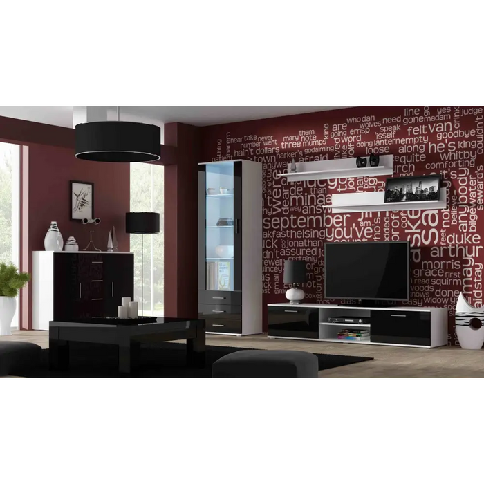 Cama living room sideboard UNI BLACK white/black gloss - Chests of drawers made of furniture