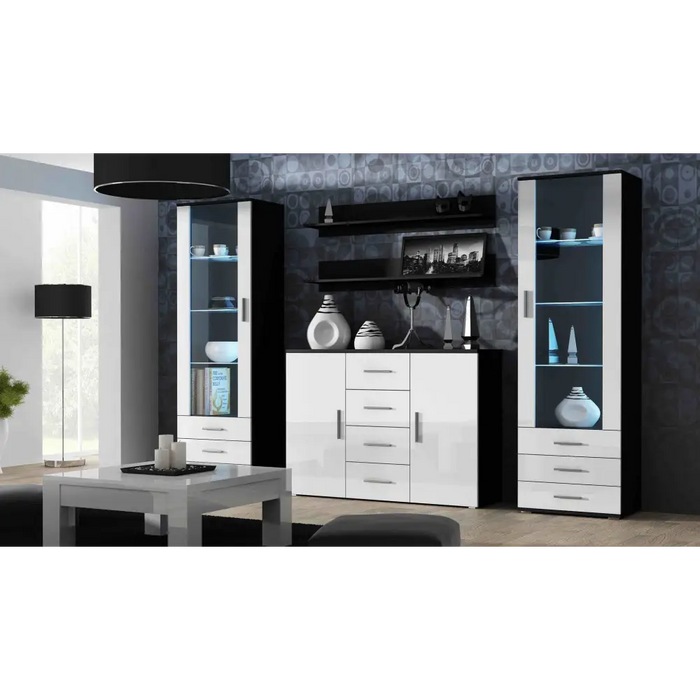 Cama living room sideboard UNI black/white gloss - Chests of drawers made of furniture